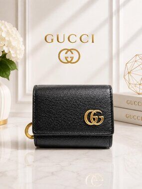 Authentic Gucci Black Leather GG AirPods Case